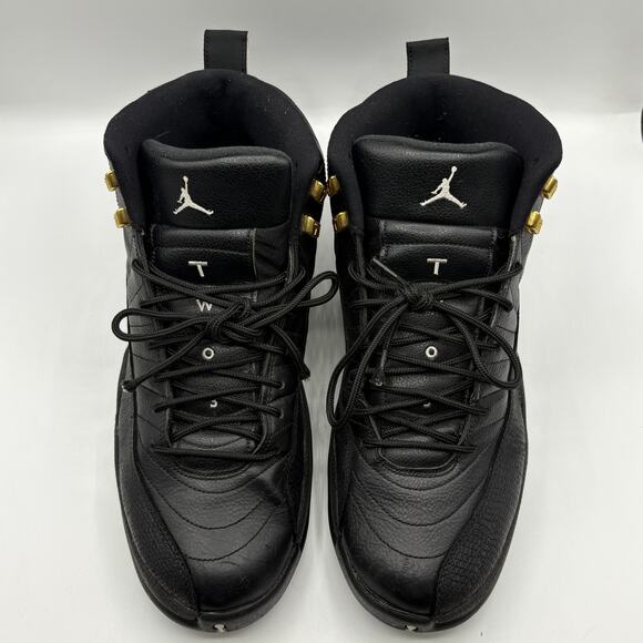 NIKE AIR JORDAN 12 Retro The Master Black Leather White Sz 11.5 - Picture 6 of 9